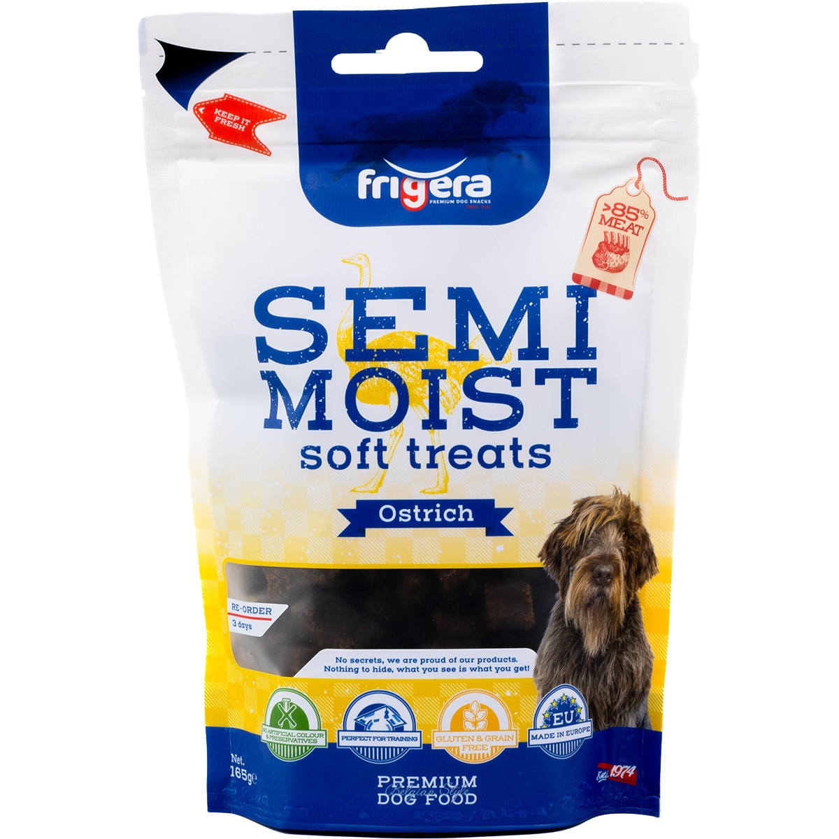 Snack Semi Húmido de Avestruz embalagem 165 g
