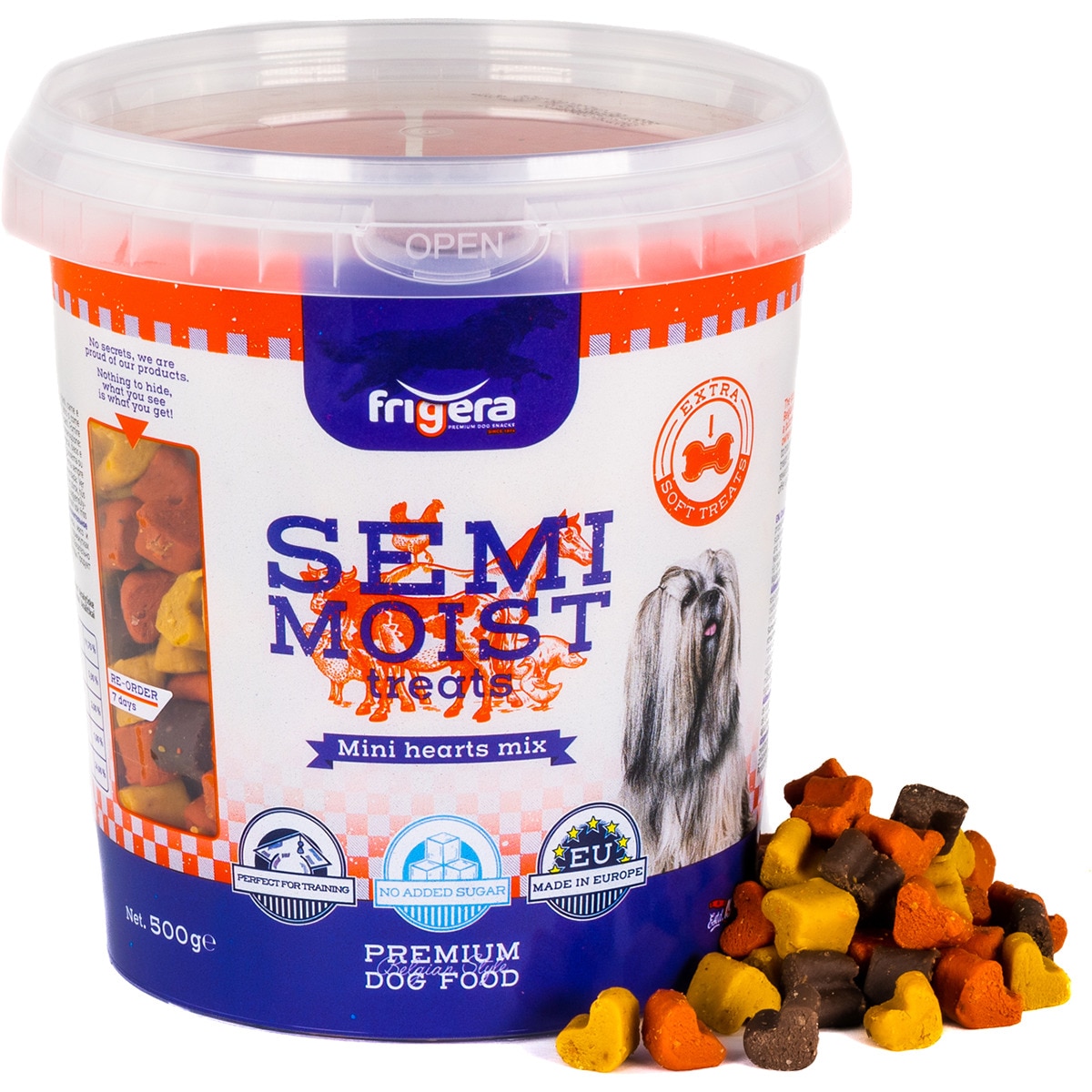 Snack Semi Húmido Mini Corações embalagem 500 g