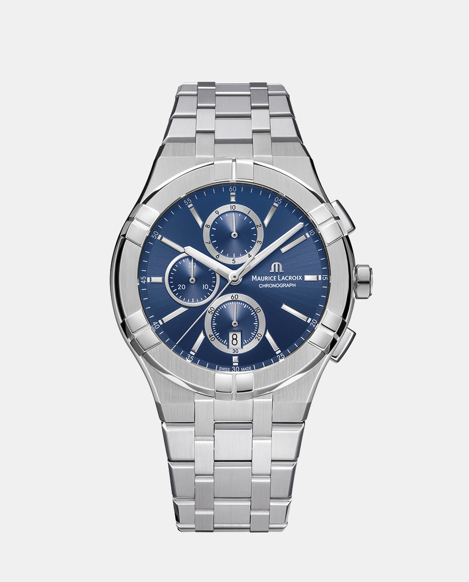 Reloj de hombre Aikon AI1118-SS002-430-1 cronórafo de acero Plata-1
