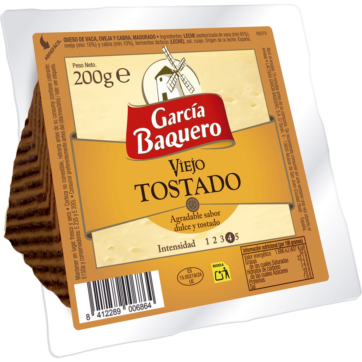 queso viejo tostado mezcla elaborado con leche pasteurizada cuña 200 g
