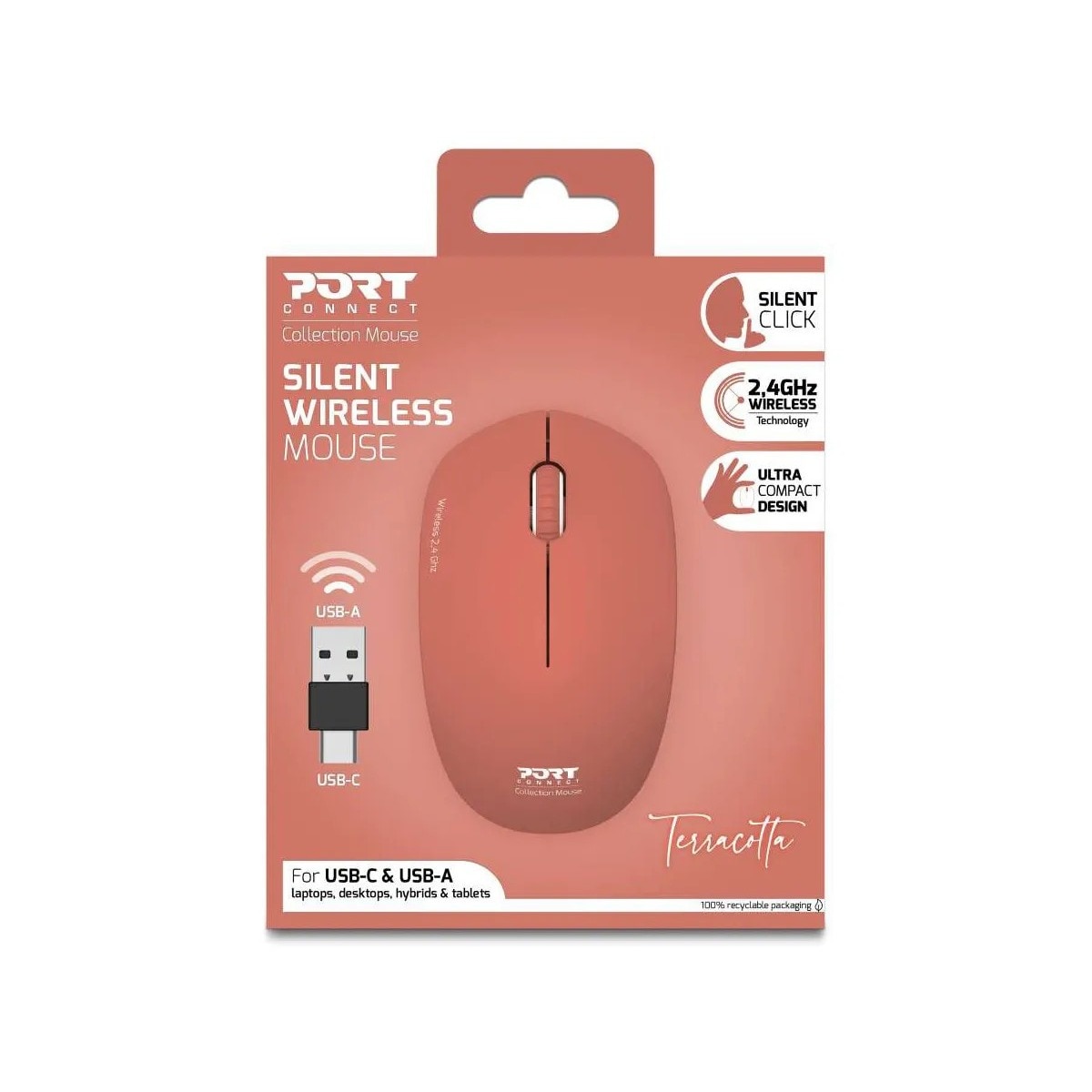 Rato Óptico Wireless Port Collection II - Terracota 8
