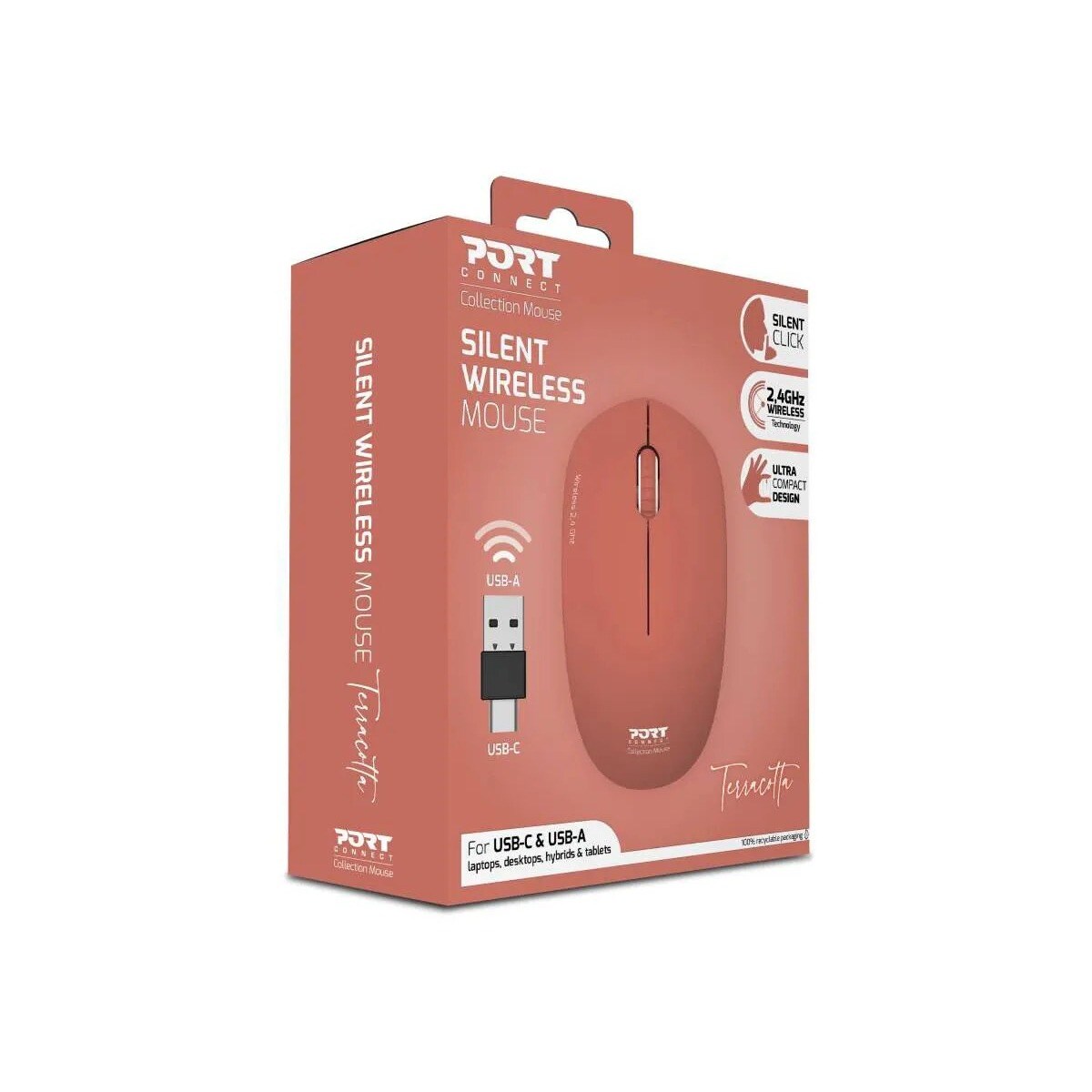 Rato Óptico Wireless Port Collection II - Terracota 7