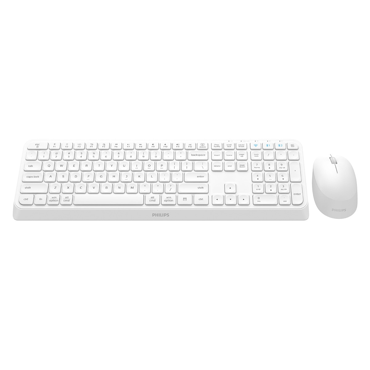 Combo ratón y teclado inalámbricos Philips SPT6407W Blanco Blanco-3