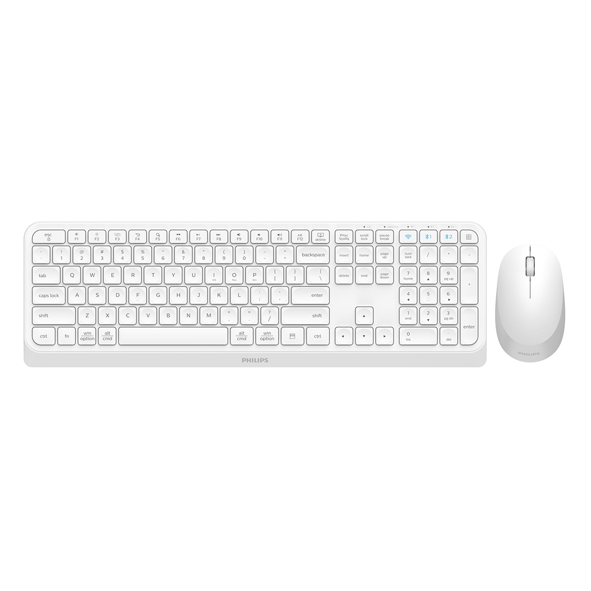 Combo ratón y teclado inalámbricos Philips SPT6407W Blanco Blanco-1