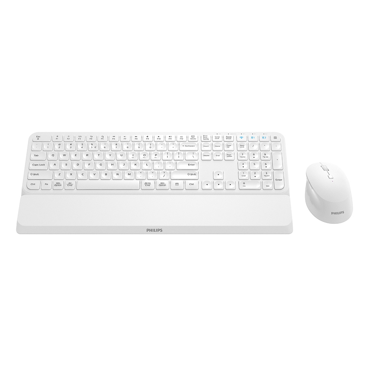 Combo ratón y teclado inalámbricos Philips SPT6607W Blanco Blanco-3