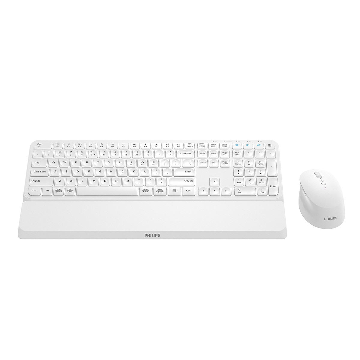 Combo ratón y teclado inalámbricos Philips SPT6607W Blanco Blanco-2