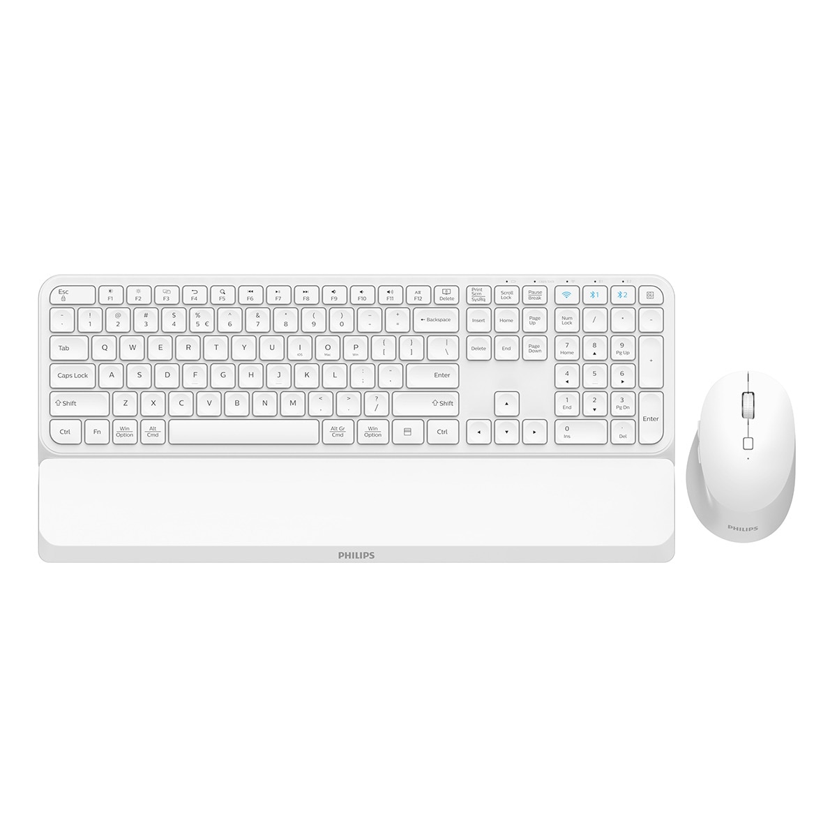 Combo ratón y teclado inalámbricos Philips SPT6607W Blanco Blanco-1