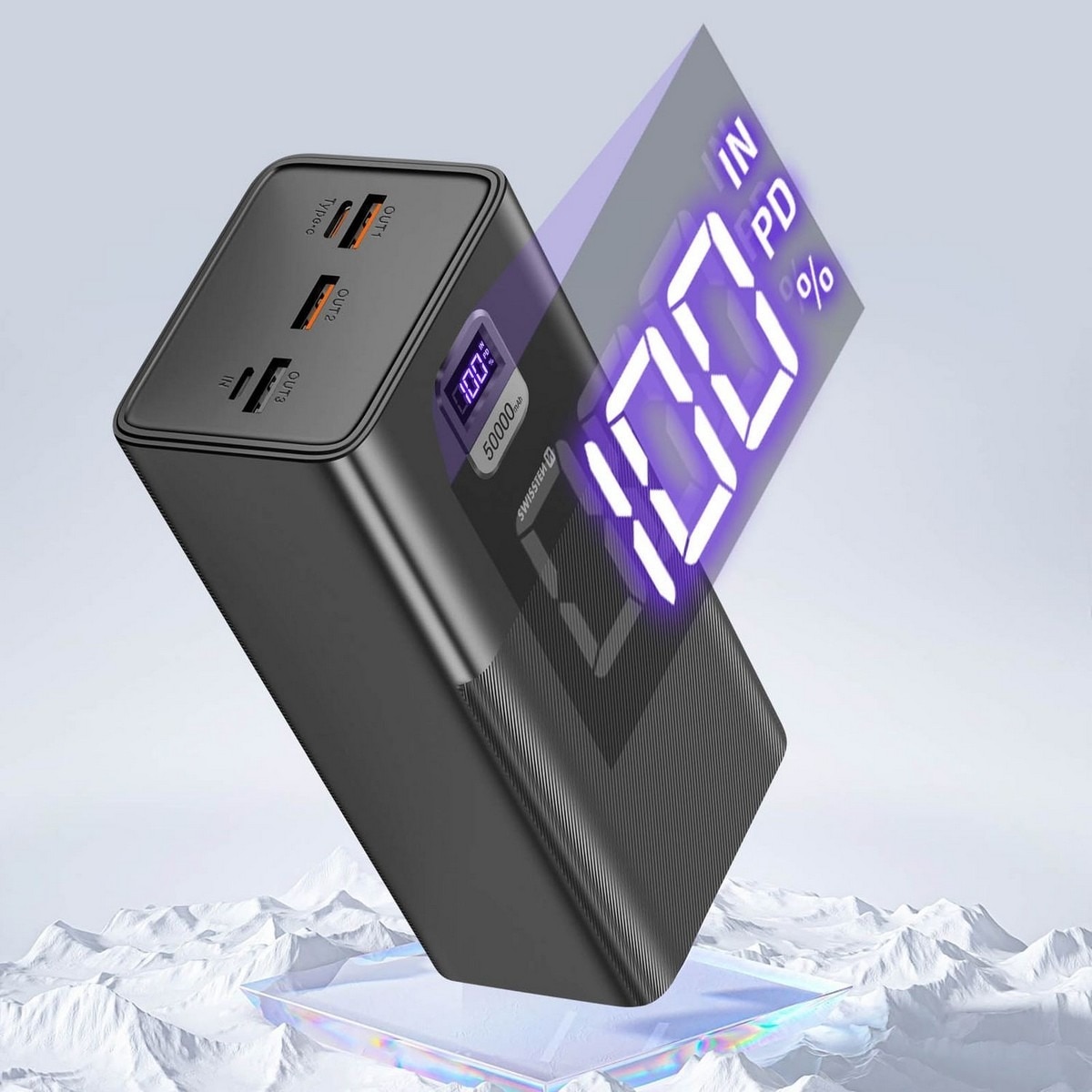 Recondicionado - Grade A - Powerbank Swissten, 50000 mAh - Preto 6