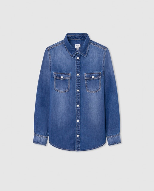 Imagen 0 de Camisa denim slim fit para niño