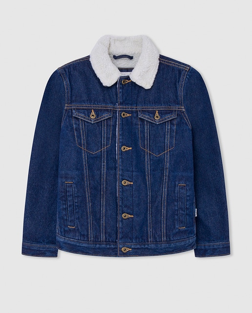 Imagen 0 de Cazadora vaquera con forro de borrego para niño