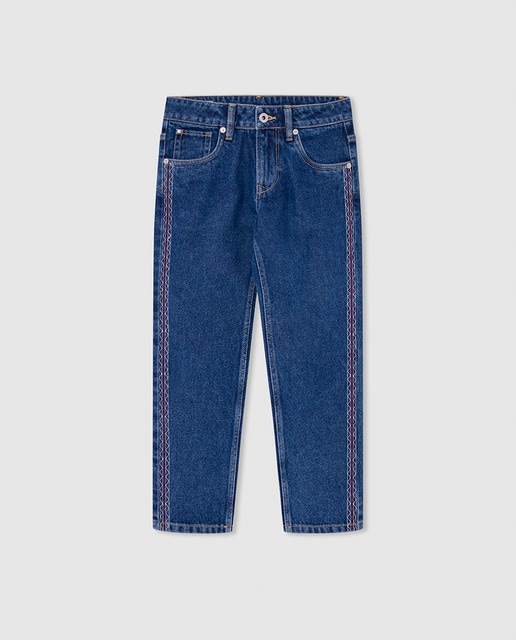 Imagen 0 de Denim con bordados laterales para niña