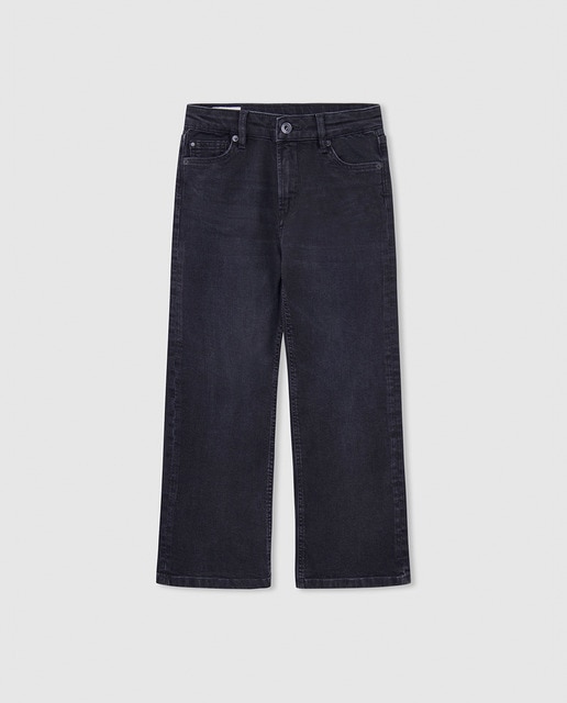 Imagen 0 de Denim cropped en negro para niña