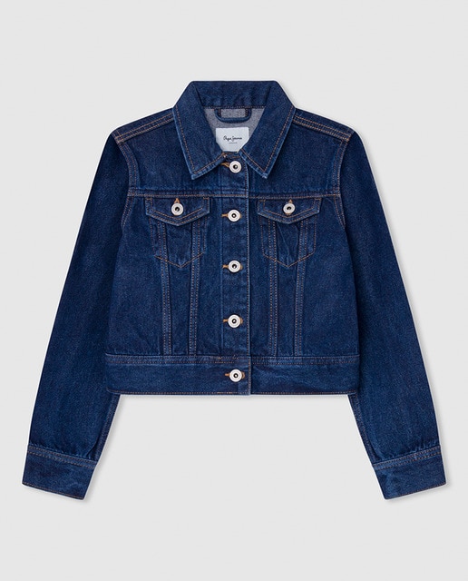 Imagen 0 de Chaqueta denim con bordados para niña