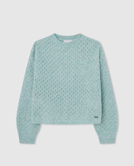 Imagen 0 de Jersey de punto con detalle apertura en espalda para niña