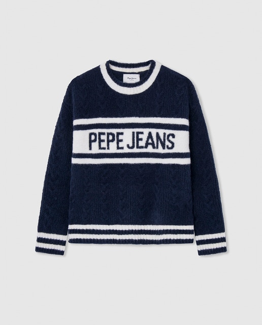 Imagen 0 de Punto con intarsia del logo Pepe Jeans para niña