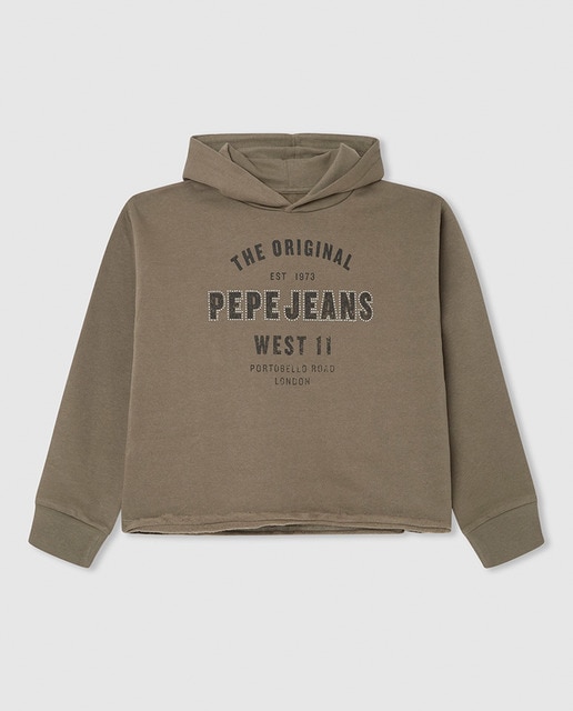 Imagen 0 de Sudadera cropped con capucha para niña