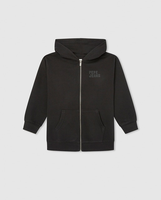 Imagen 0 de Sudadera con logo strass y cremallera para niña