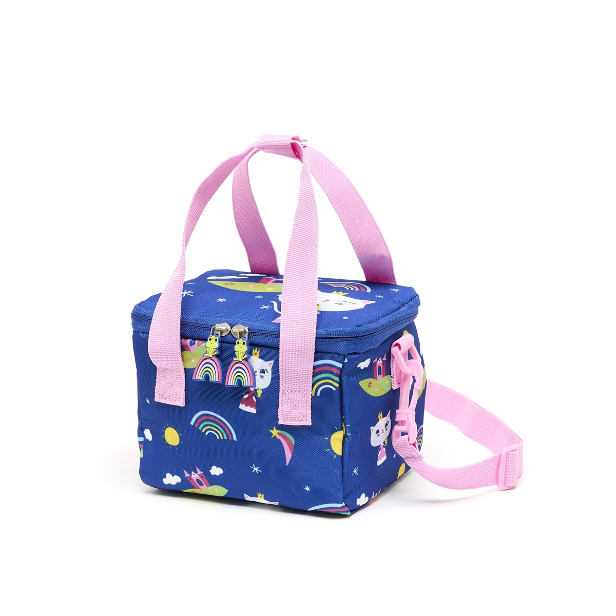 Fiambrera térmica infantil con personaje Kids bonito castillo y cariñosa princesa gatita Draeger azul Azul-1
