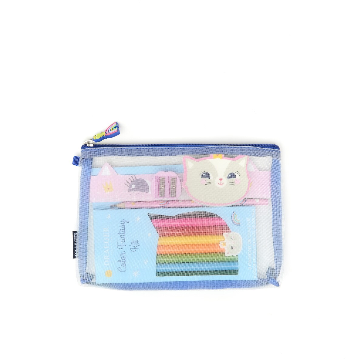 Kit de escritura infantil con personaje Kids preciosa princesa gatita Draeger rosa Transparente-3