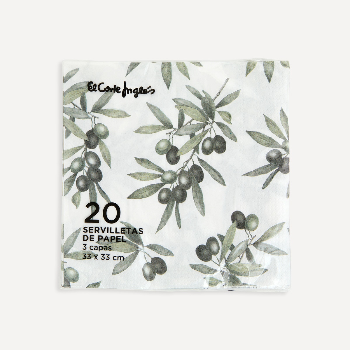 Pack de 20 servilletas de papel Olivo El Corte Inglés Verde-2