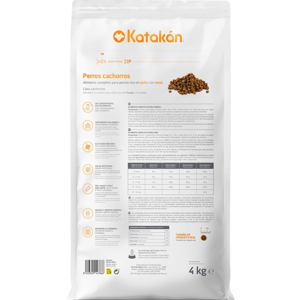pienso para perros cachorros con pollo y arroz sin conservantes ni colorantes bolsa 4 kg