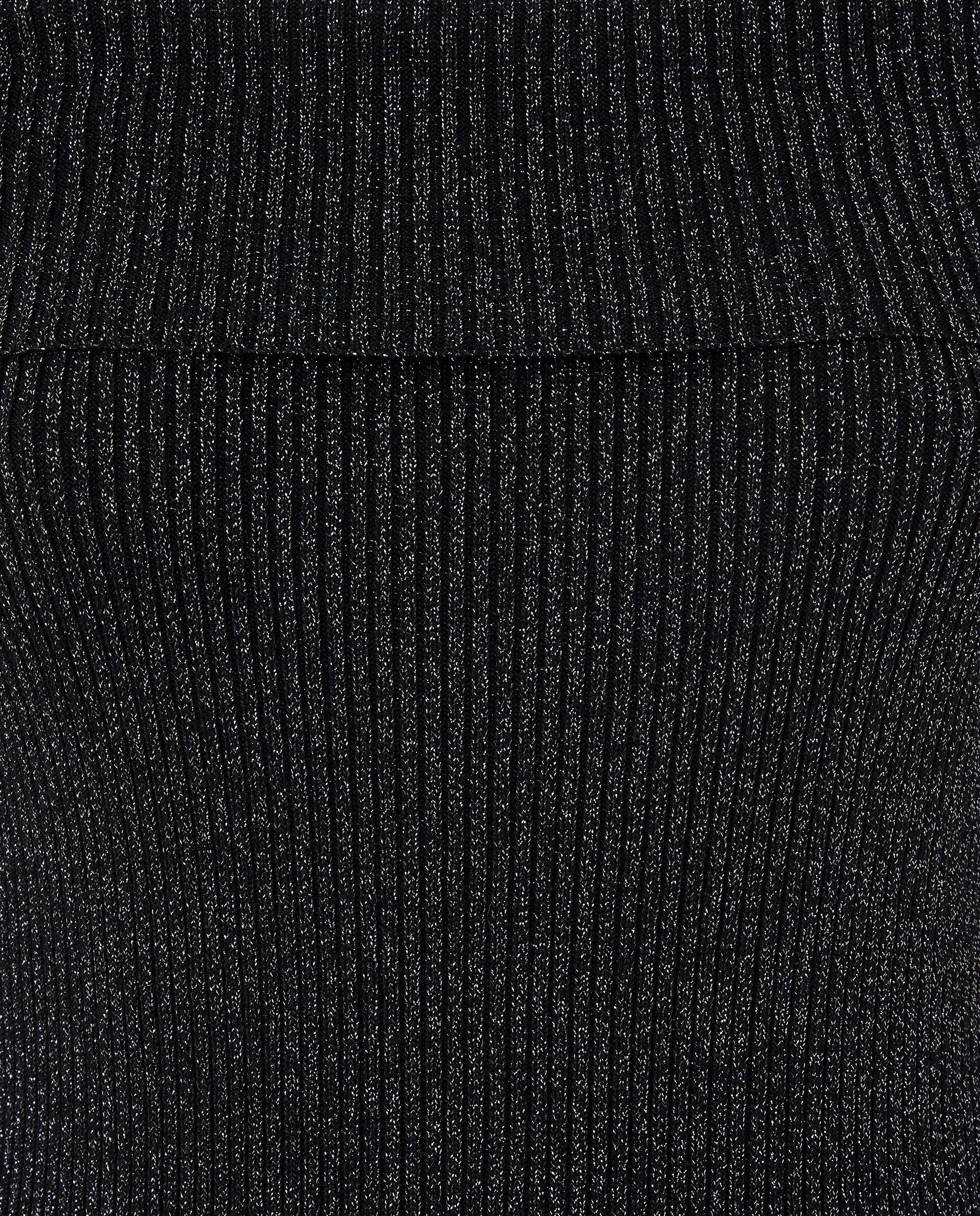 Vestido Assimétrico com Fio Metalizado Preto-5