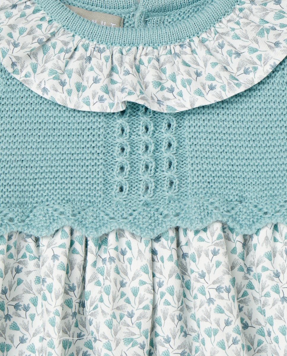 Conjunto de Bebé com Estampado Floral Verde-3