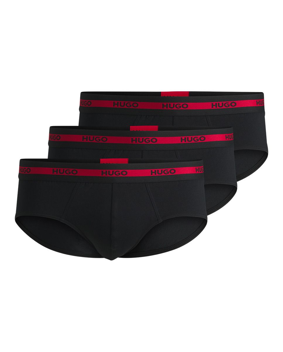 Embalagem de Três Boxers de Algodão Elástico com Logótipo no Cós Preto-6