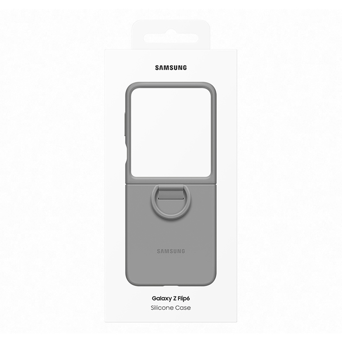 Capa Samsung de Silicone com Anel para Galaxy Z Flip 6 - Cinzento Cinzento-7