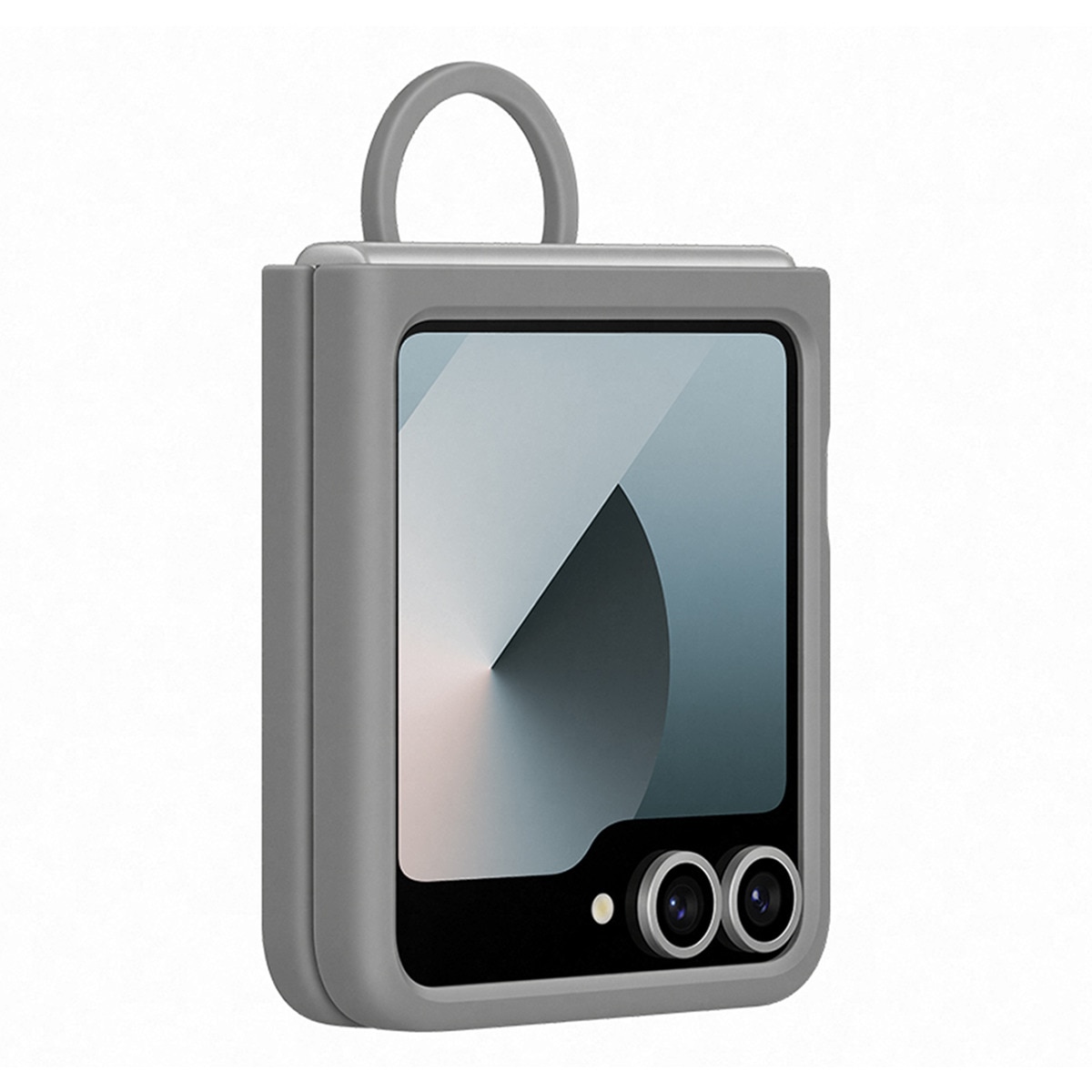 Capa Samsung de Silicone com Anel para Galaxy Z Flip 6 - Cinzento Cinzento-4