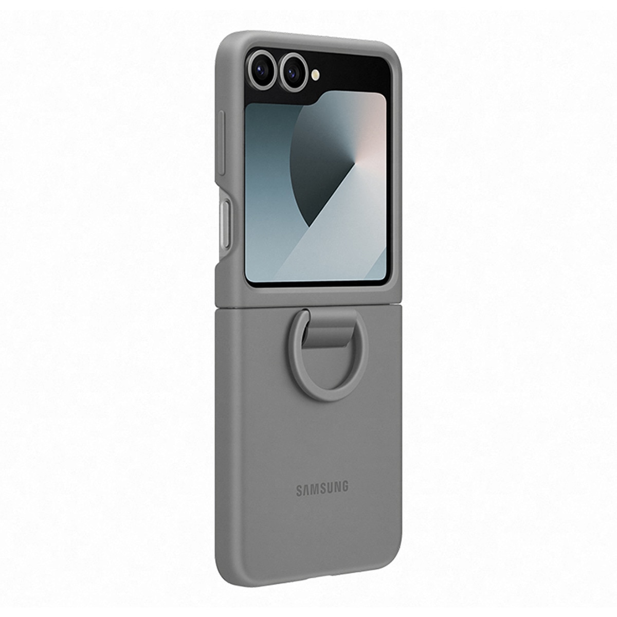 Capa Samsung de Silicone com Anel para Galaxy Z Flip 6 - Cinzento Cinzento-1