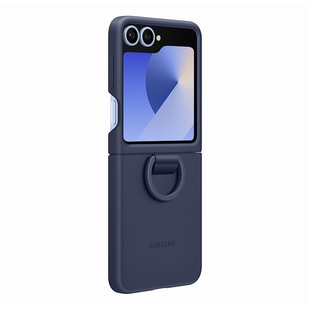 Imagem 0 de Capa de Silicone com Anel para Samsung Galaxy Z Flip 6 - Azul Escuro