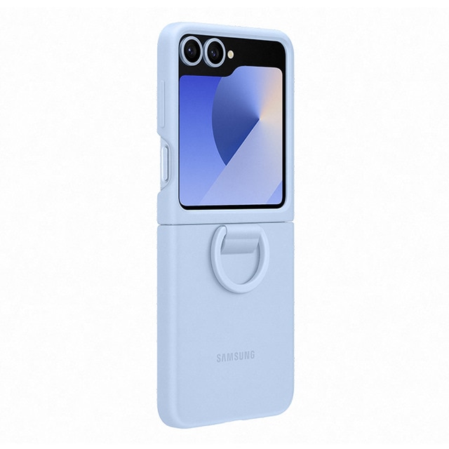 Imagem 0 de Capa Samsung de Silicone com Anel para Galaxy Z Flip 6 - Azul Claro