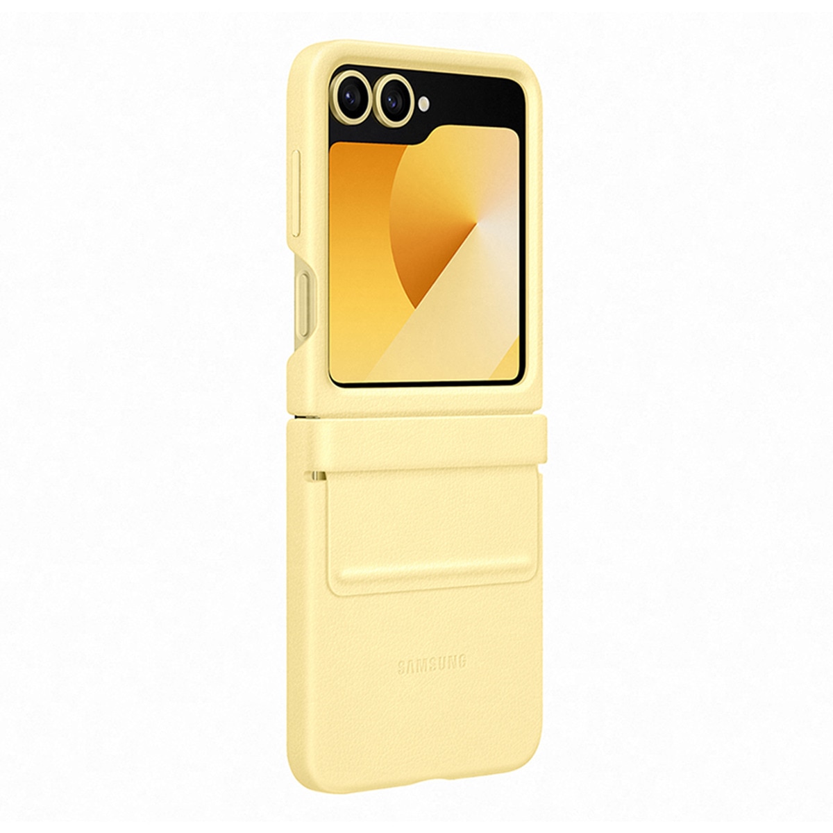 Imagen 0 de Funda Samsung de ecopiel amarilla para Galaxy Z Flip6 / Z Flip7 FE