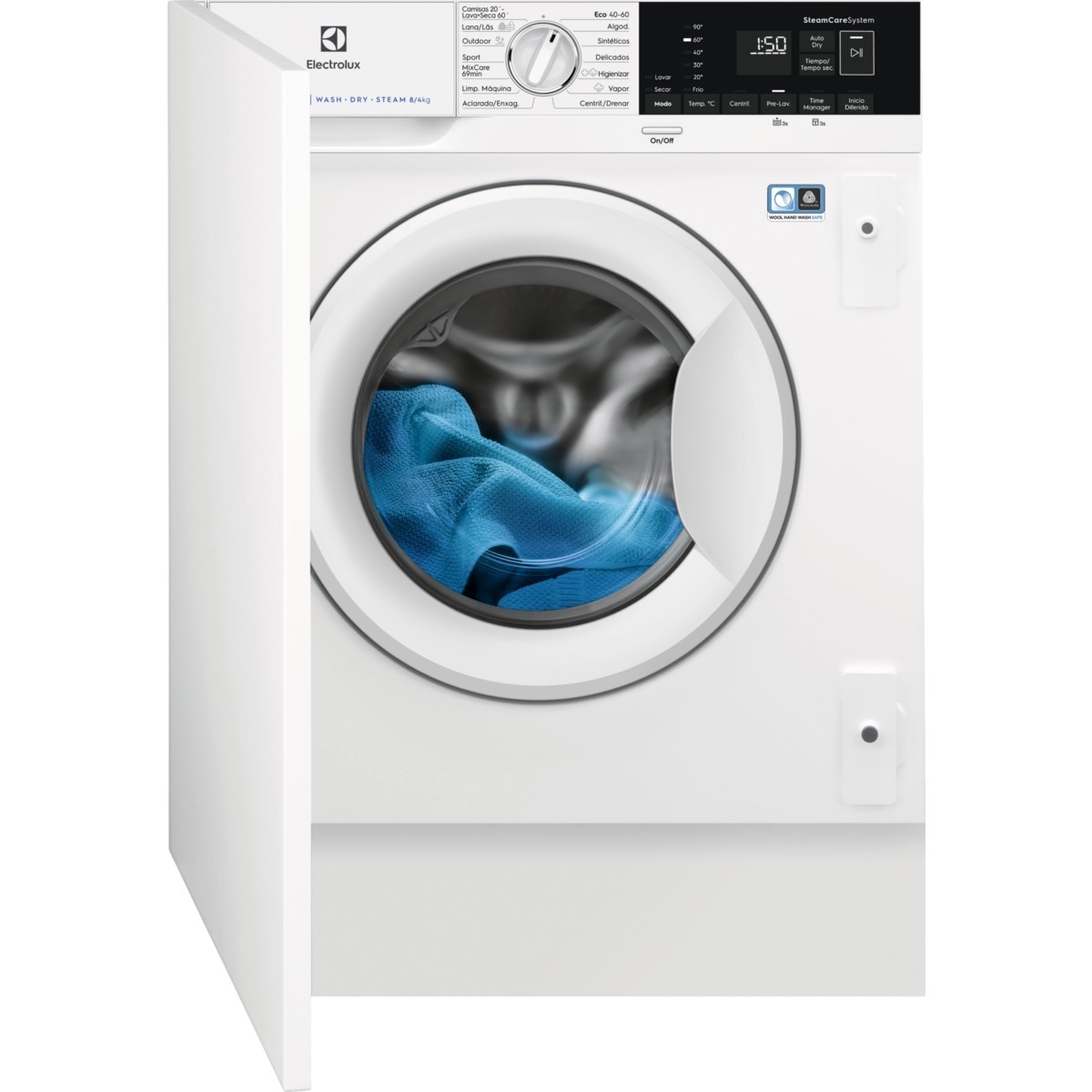 Máquina de Lavar e Secar Roupa Encastrável Electrolux Série 700 EN7W4862OF Carga Frontal, DualCare de 8/4 Kg e 1600 rpm - Branco Branco-1