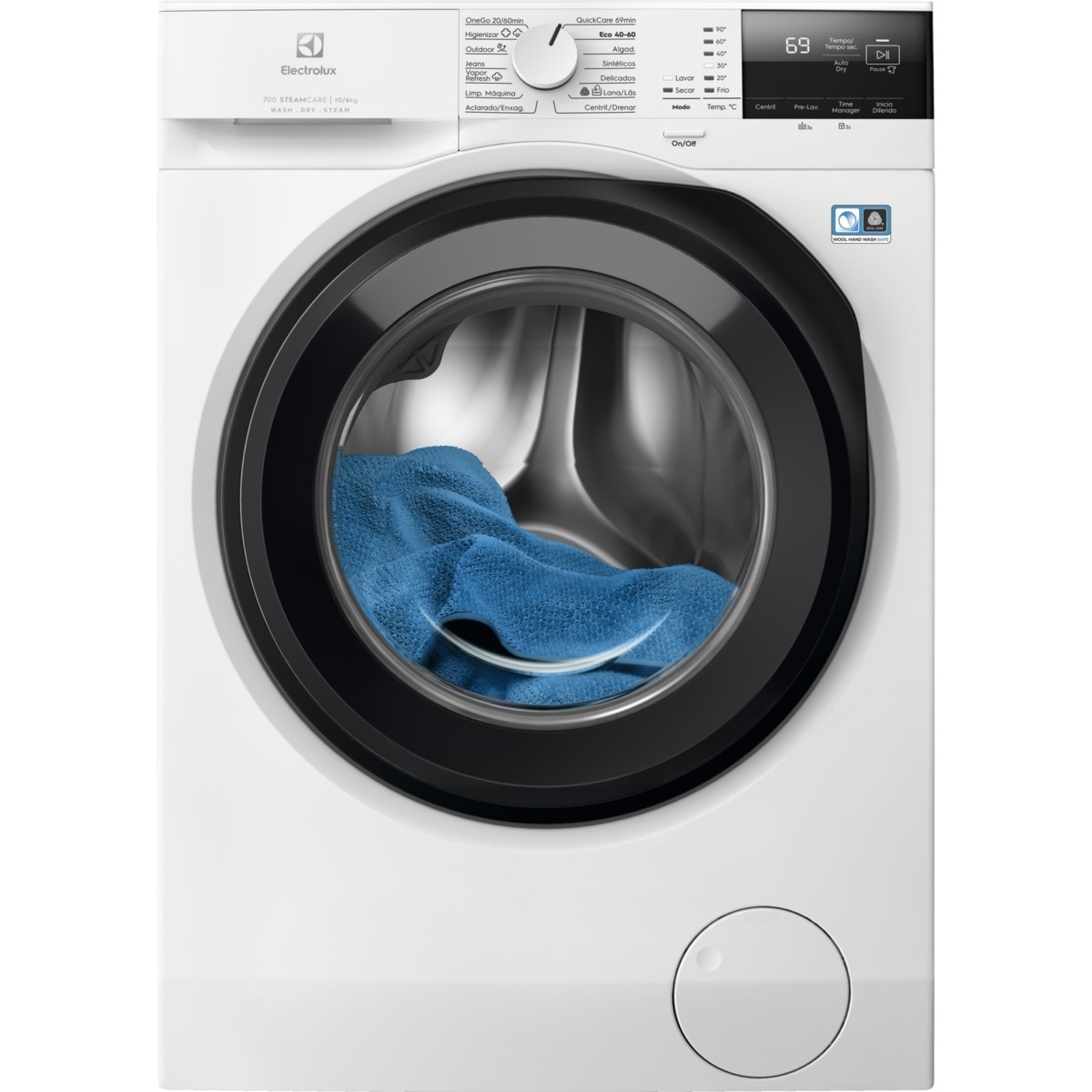 Máquina de Lavar e Secar Roupa Electrolux Série 700 EWI7216O2B Carga Frontal, SteamCare, de 10/6 Kg e 1600 rpm - Branco Branco-1