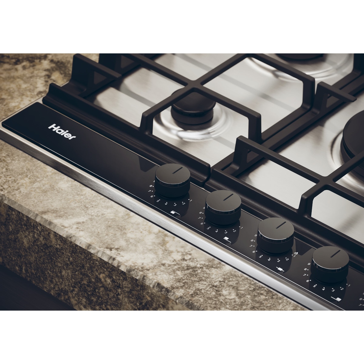 Placa gas Haier con 5 Quemadores, Preciflame, Gas On Metal Series 4 - HAHG7W5TX Inox-7