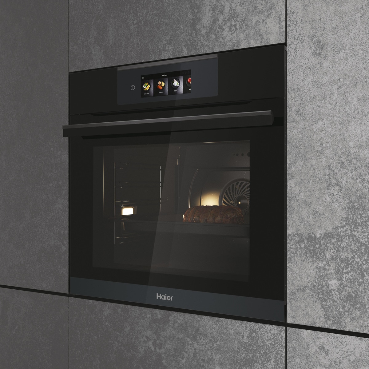 Horno multifunción Haier WIFI limpieza pirolítica, I-Touch Series 6 - HWO60SM6T9BH Negro-5