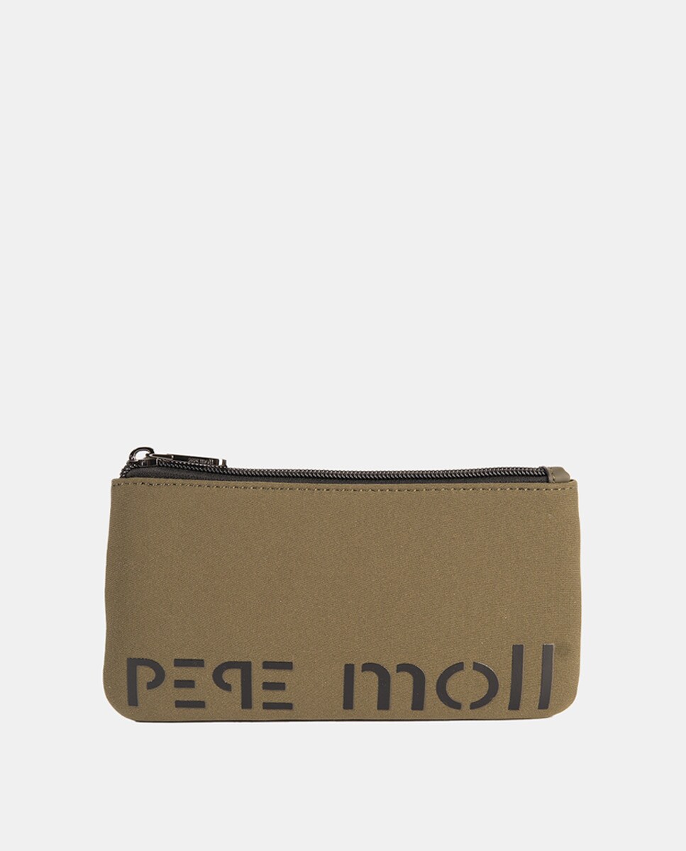 Porta-Moedas de Neopreno de Compartimento Duplo, Ambos com Fecho de Correr Verde-1