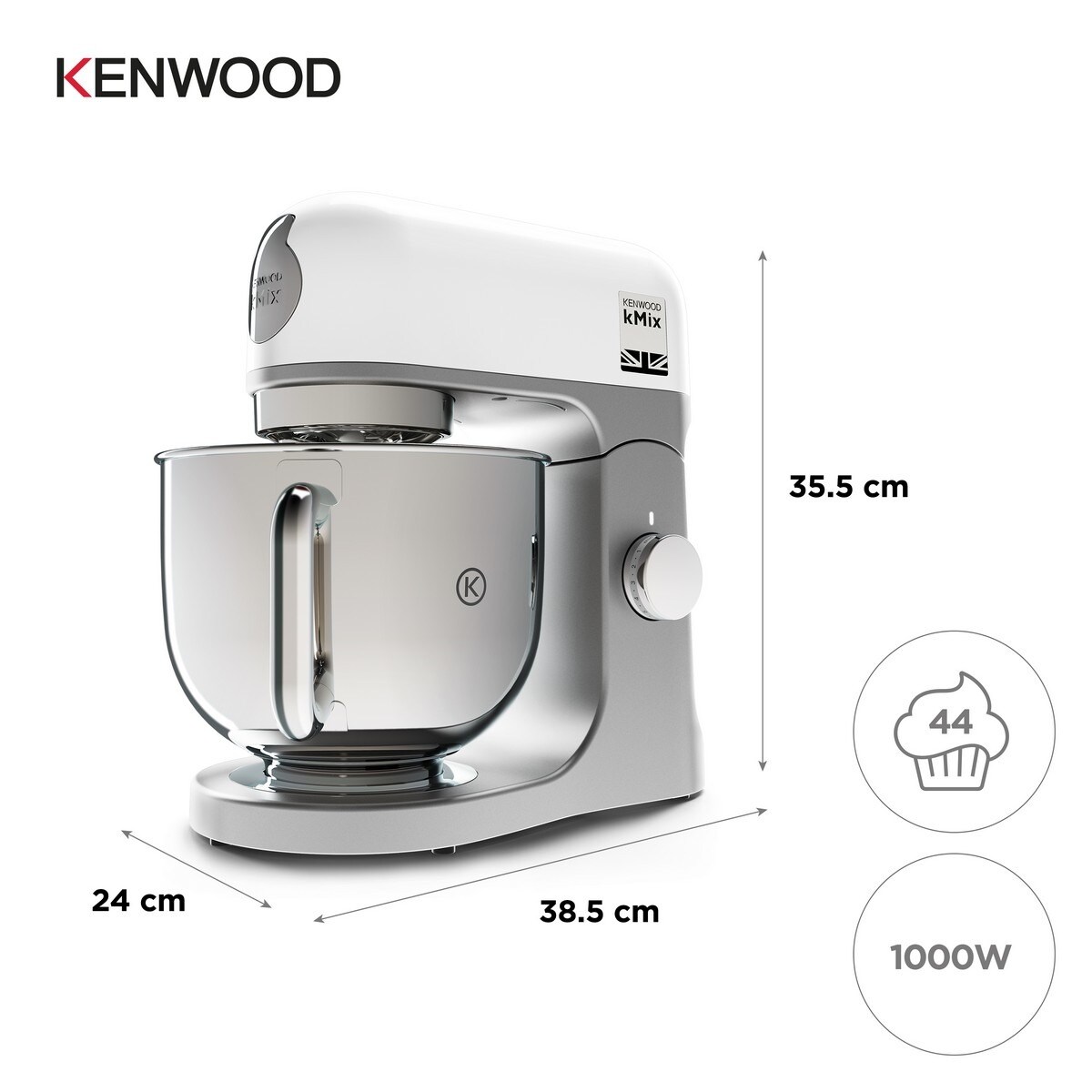 Robot de Cozinha Kenwood kMix KMX750WH de 1000 W e de 5 Litros - 3 Acessórios - Branco Branco-5