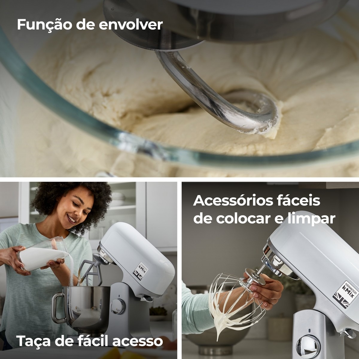 Robot de Cozinha Kenwood kMix KMX750WH de 1000 W e de 5 Litros - 3 Acessórios - Branco Branco-4