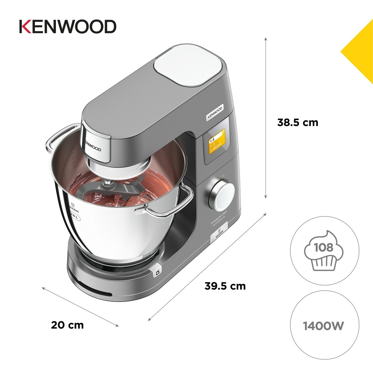 Robot de Cozinha Kenwood Titanium Chef Patissier XL KWL90.124SI - Metal Fundido e Aço Inoxidável Metal-6