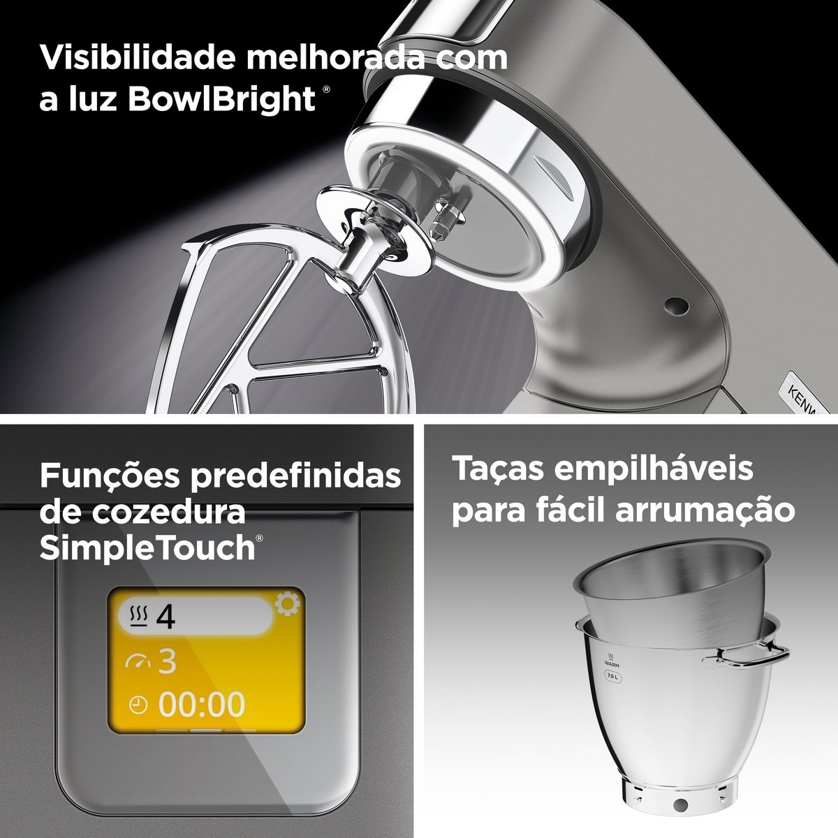 Robot de Cozinha Kenwood Titanium Chef Patissier XL KWL90.124SI - Metal Fundido e Aço Inoxidável Metal-5