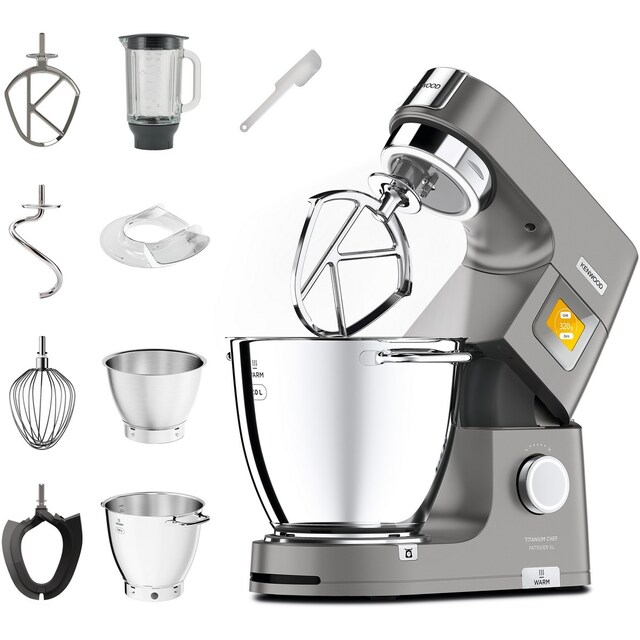 Imagem 0 de Robot de Cozinha Kenwood Titanium Chef Patissier XL KWL90.124SI, 1400W, Capacidade de 7L e 9 Acessórios - Metal Fundido e Aço Inoxidável