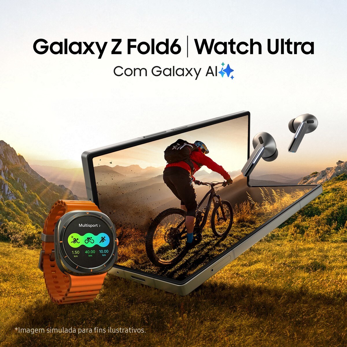 SmartWatch Samsung Galaxy Watch Ultra 47mm Cellular - Laranja / Cinzento Titânio 5
