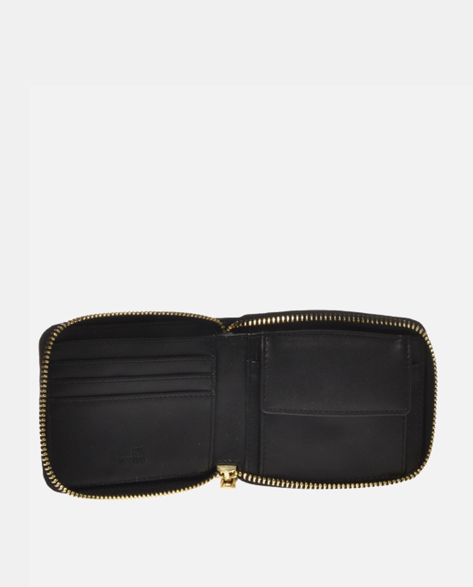 Carteira Pequena com Fecho de Correr Preto-3