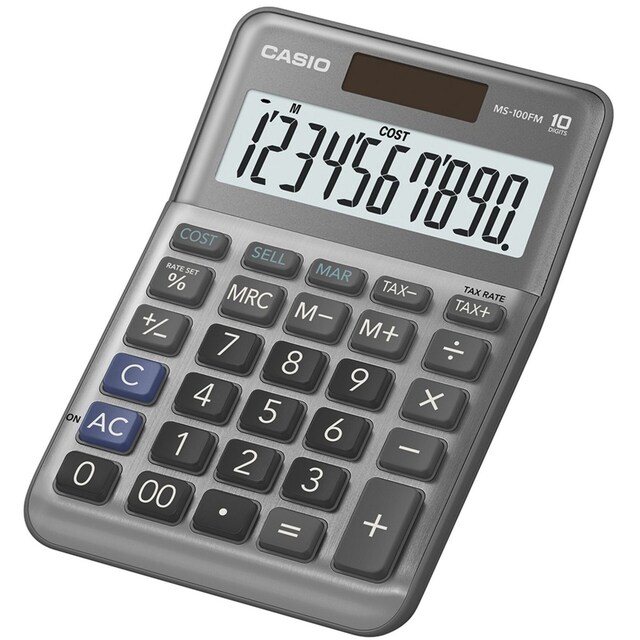 Imagem 0 de Calculadora Escritorio Calculadora básica cinza Casio MS-100FM