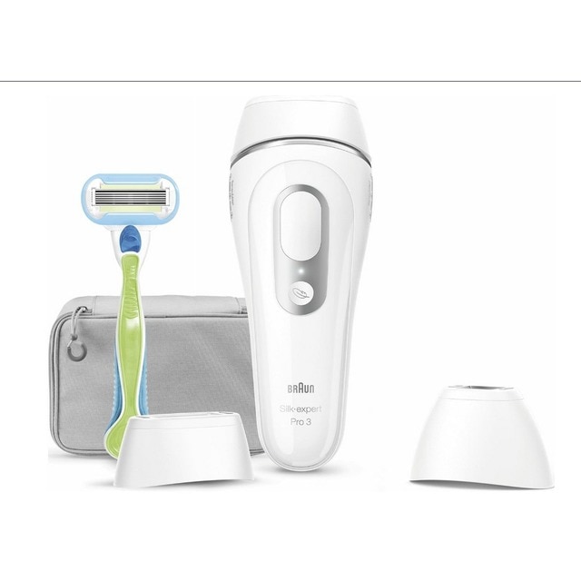 Imagem 0 de Depiladora de Luz Pulsada IPL Braun Silk-expert Pro 3 PL3122 - Branco e Prateado