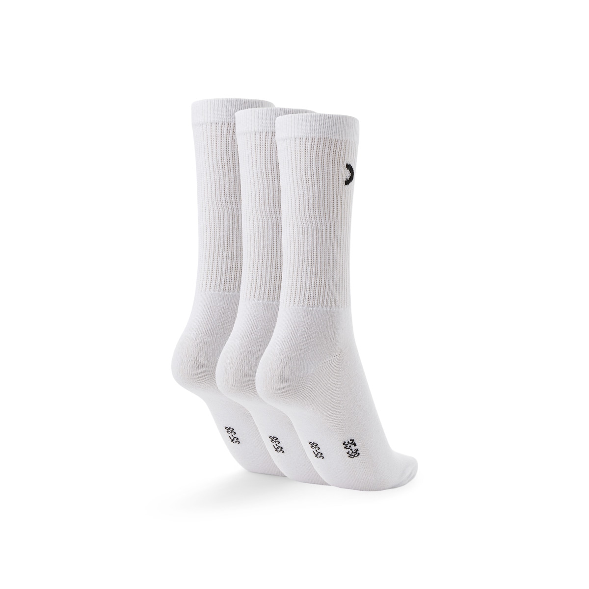 Packs de Três Pares de Meias Ligeiras Branco-2