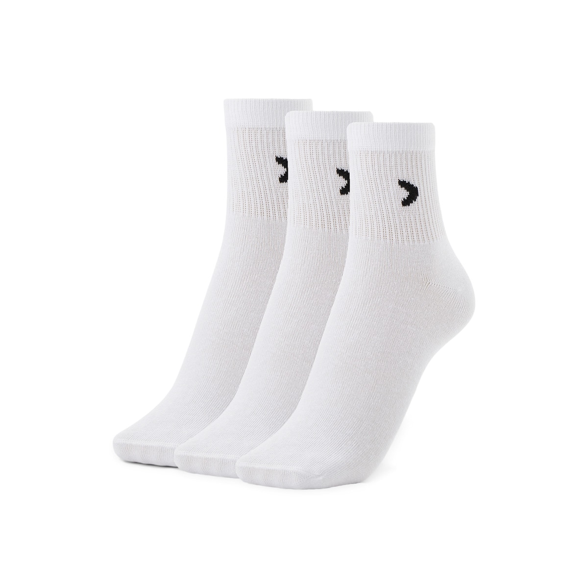 Packs de Três Pares de Meias Ligeiras Branco-1